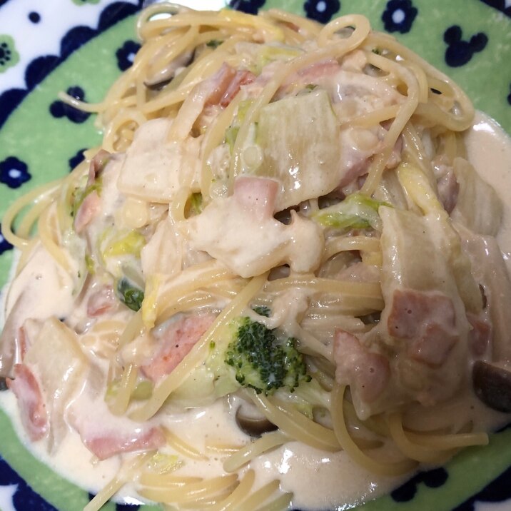 白菜の和風クリームパスタ